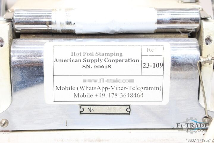 Máquina de estampación en caliente / Hot Foil Stamping American Supply HFS