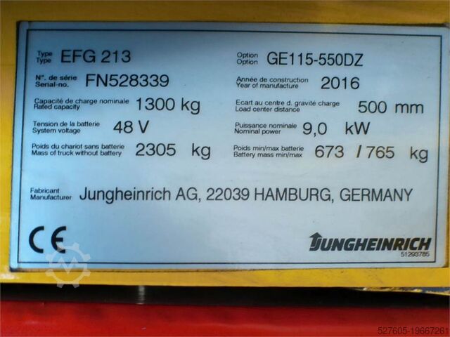Gabelstapler Jungheinrich EFG 213 550 DZ