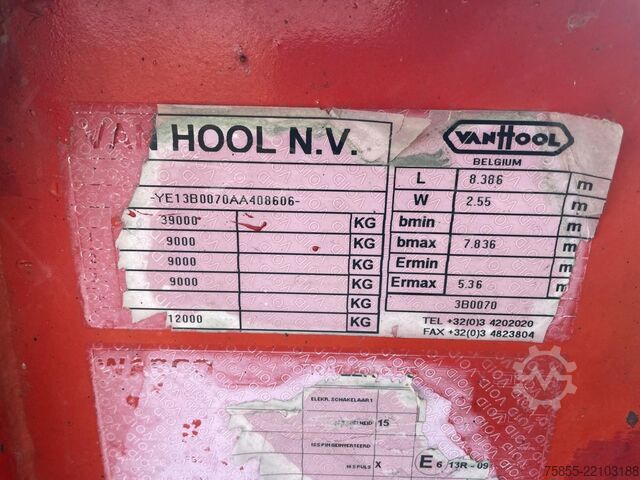 Transport kontenerowy Van Hool Tankcontainerchassis 20 FT / Disc / ADR
