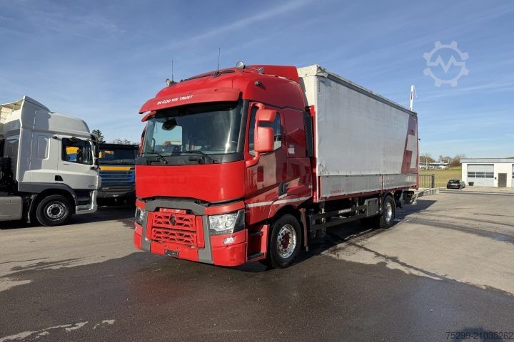 Camión plataforma con toldo Renault T 460 4x2 Pritsche-Plane / Swiss-Vehicle