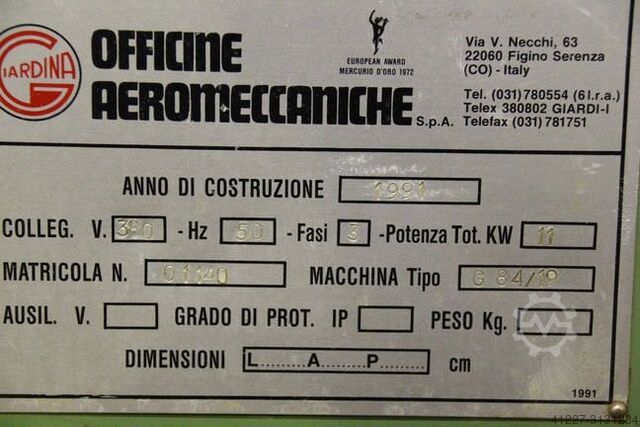 Potahovací válec stroj Giardina Gießbreite 1260 mm