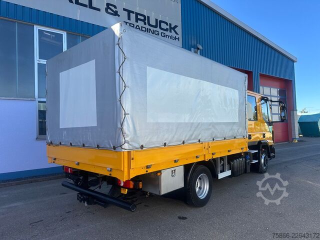 Ponyvával szerelt furgon IVECO 80-21 Eurocargo Doka Pr.&Pl.6 Sitzer Euro6 Klima