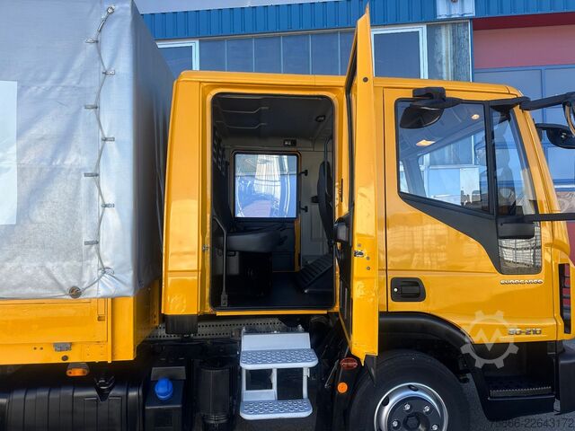 Ponyvával szerelt furgon IVECO 80-21 Eurocargo Doka Pr.&Pl.6 Sitzer Euro6 Klima