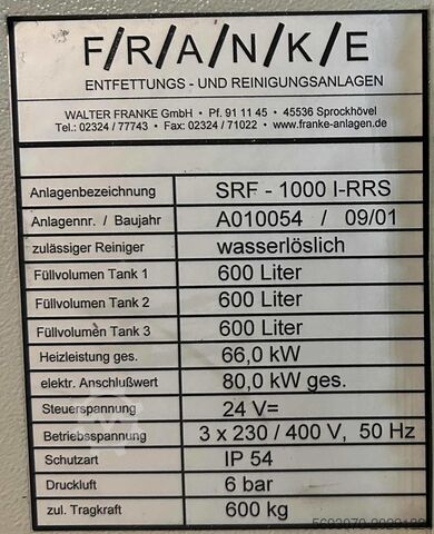 Auto wassen FRANKE SRF-1000 I-RRS