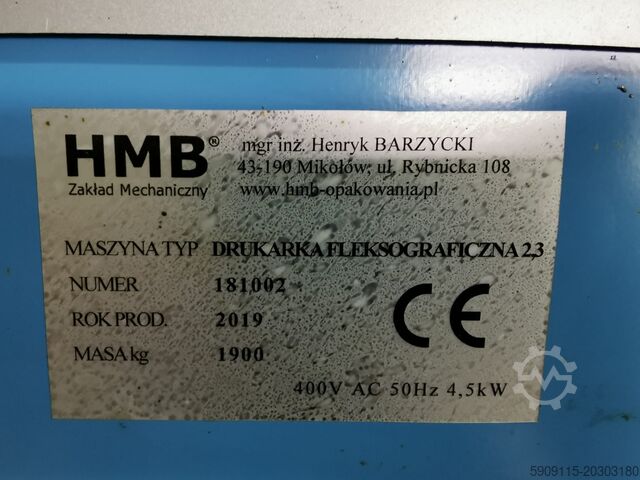 Φλεξογραφικό εκτυπωτικό μηχάνημα μονής χρώματος HMB® Zakład Mechaniczny Drukarka Fleksograficzna 2,3