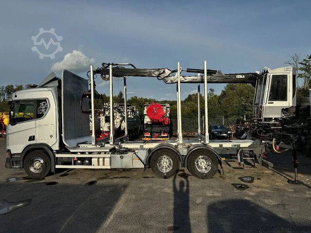 Trasportatore di legname Scania R730 V8 6X4, Retarder,Timber-truck + Kesla 4x2-...
