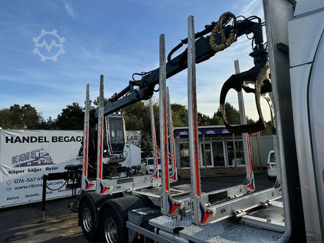 Trasportatore di legname Scania R730 V8 6X4, Retarder,Timber-truck + Kesla 4x2-...