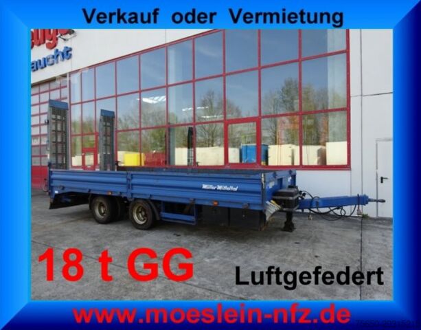 Remolque de plataforma baja Müller Mitteltal ETUE-TA 18,0  18 t GG Tandemtieflader