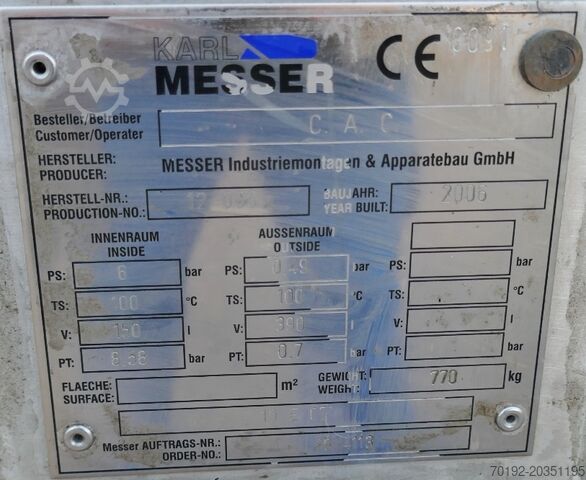 24,7 m² buizenbundelwarmtewisselaar gemaakt van V4A MESSER Industrieanlagen & Apparatebau GmbH 9769