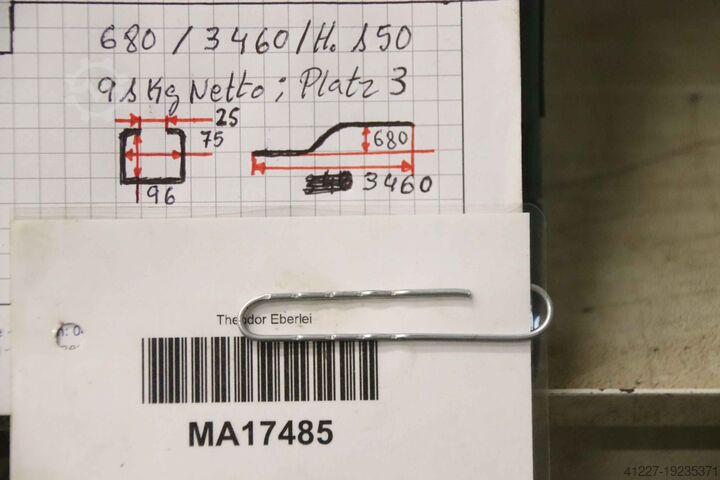 Helm rail Helm Breite 80 mm Länge 3460 mm
