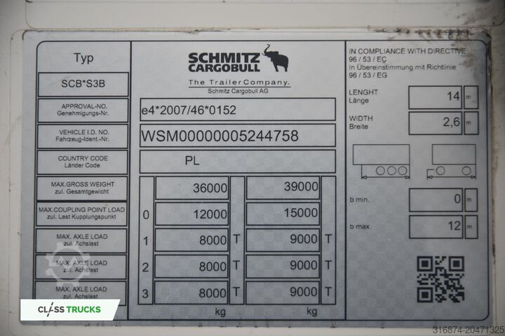 Chladírenský návěs SCHMITZ CARGOBULL SKO FP 60 ThermoKing SLXi 300