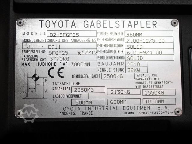 Carrello elevatore GPL Toyota 02-8 FGF 25