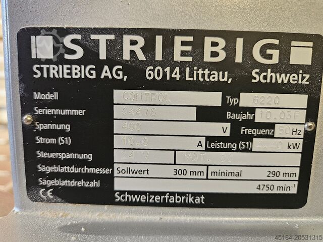 Stehende Plattensäge Striebig Control Typ 6220