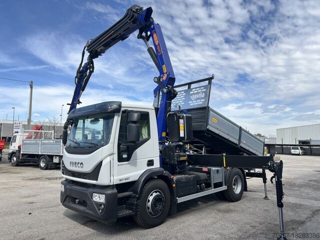 Driezijdige kipper met kraan Iveco Eurocargo 180-320