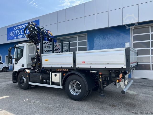 Driezijdige kipper met kraan Iveco Eurocargo 180-320