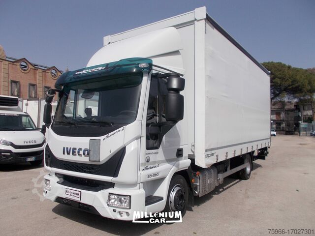Platós és ponyvás teherautó IVECO 75E22 CENTINATO 6,20 SPONDA KM 260000