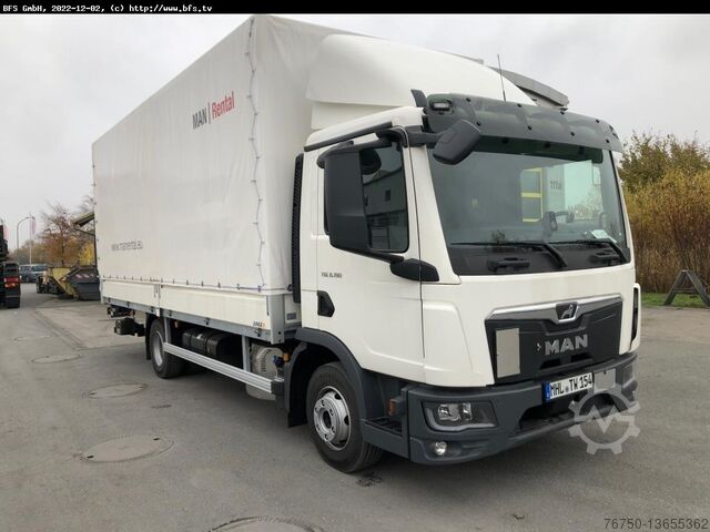Flatbed + tarpaulin MAN TGL 8.190 4x2 BL Plane, LBW