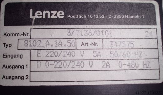 Frequentieomvormer 0,37 kW Lenze 8102 A.1A.50