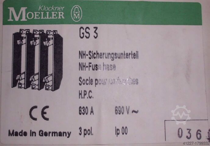 NH-zekeringsschakelaar ontkoppelen Klöckner-Moeller GS 3