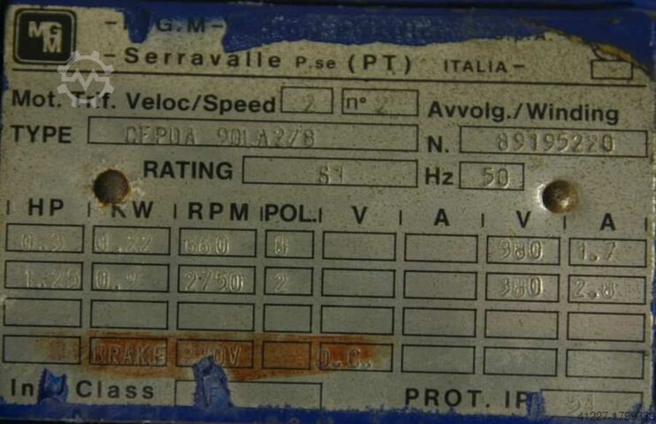 Motorreductor 0,22/0,9 kW 30/50 rpm MGM CEPDA 90LA2/8