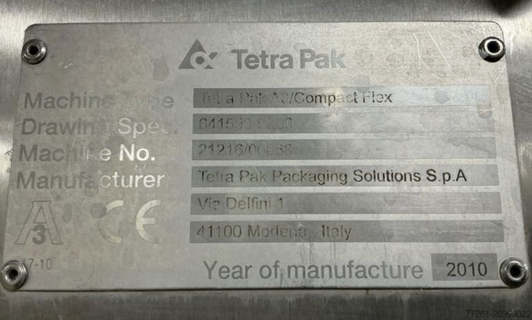 Milk & dairy production TETRA PAK A3 COMPACT FLEX 200/250 EGDE COMPLETE LINE IN AS NEW CONDITION