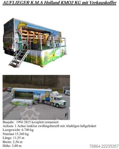Ημιρυμουλκούμενο κουτί  K.M.A HOLLAND KM02 KG, VERKAUFSKOFFER MIT KüCHE,  RECHTS TERRASSE AUSKLAPPBAR, SHOWTRAILER