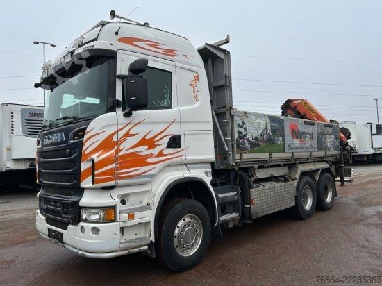 Ανατρεπόμενο φορτηγό SCANIA R560CB 6X4 ZWEISEITENKIPPER MEILLER,  PALFINGER KRAN PK34002-SH, E5