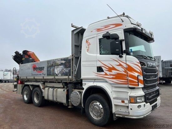 Ανατρεπόμενο φορτηγό SCANIA R560CB 6X4 ZWEISEITENKIPPER MEILLER,  PALFINGER KRAN PK34002-SH, E5