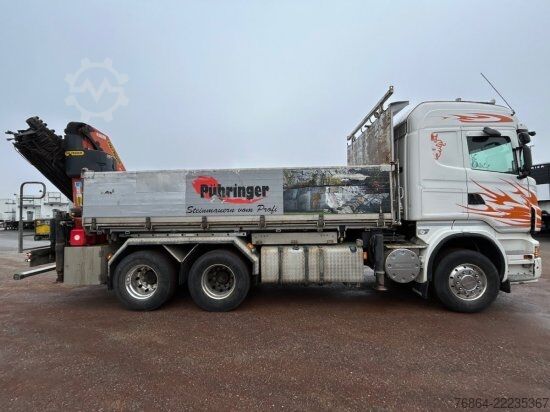 Ανατρεπόμενο φορτηγό SCANIA R560CB 6X4 ZWEISEITENKIPPER MEILLER,  PALFINGER KRAN PK34002-SH, E5