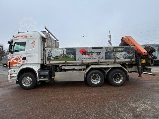 Ανατρεπόμενο φορτηγό SCANIA R560CB 6X4 ZWEISEITENKIPPER MEILLER,  PALFINGER KRAN PK34002-SH, E5