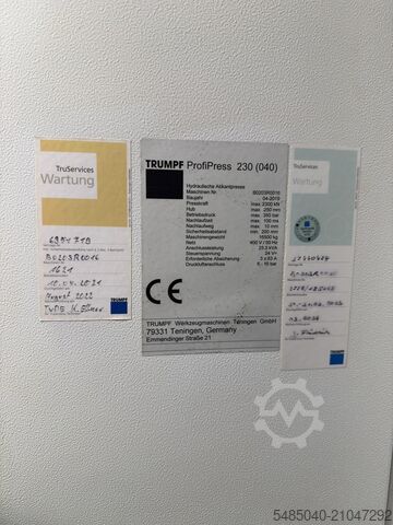 Kantbank TRUMPF ProfiPress 230-40