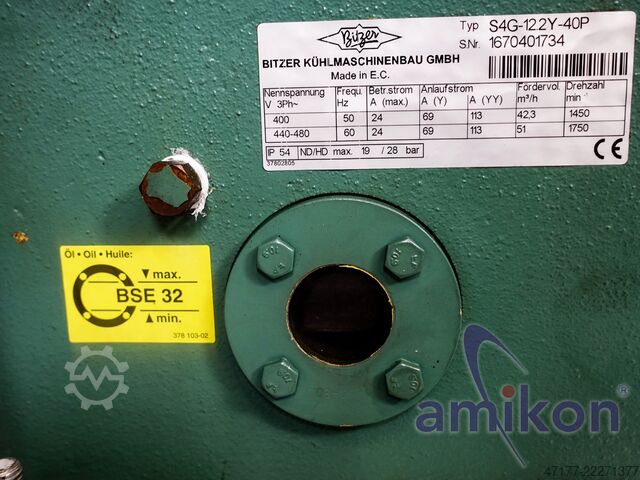 Compresor de refrigeración Bitzer S4G-12.2Y-40P Kälteaggregat