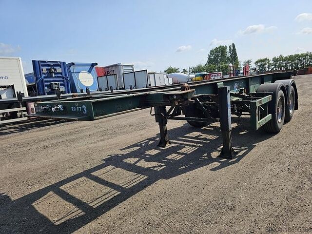 Containervervoer FLANDRIA 2 AXLE 20 FT CHASSIS STEEL SUSPENSION ROR DRUM