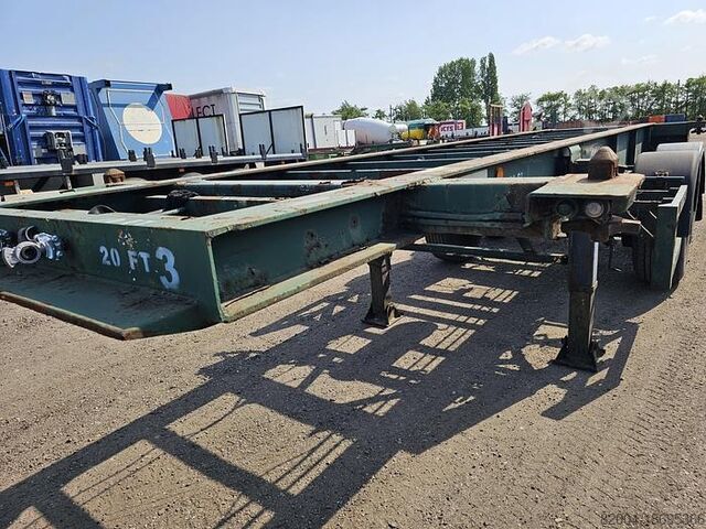 Containervervoer FLANDRIA 2 AXLE 20 FT CHASSIS STEEL SUSPENSION ROR DRUM