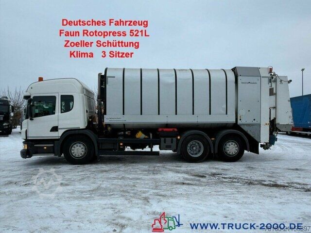 Śmieciarka Scania P320 Faun Rotopress 521L Zoeller 1.1 Schüttung