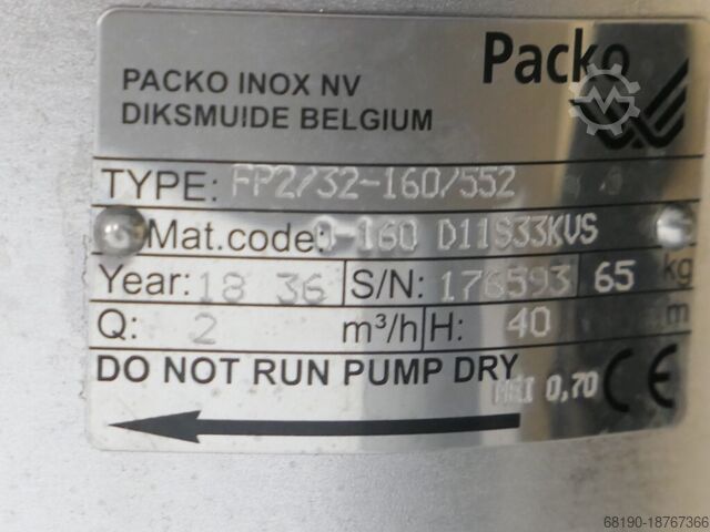 Instalação de mistura de massa Packo FP2/32-160-552