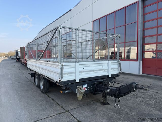 Tresidet tipvognstrailer  TK  Tandemkipper- Tieflader, Gitteraufsatz, Wenig Benutzt