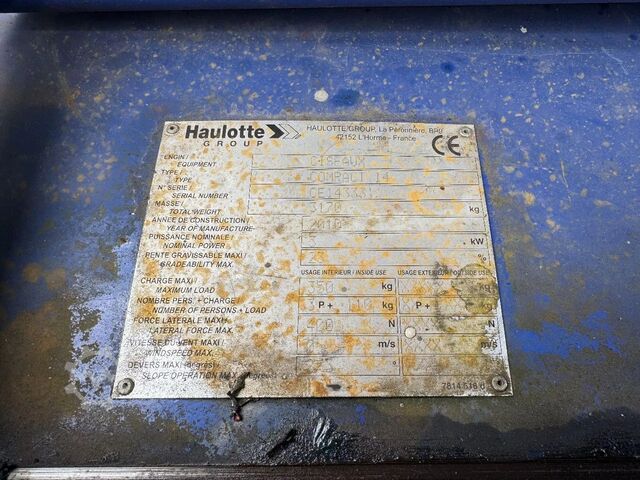 Podnośnik nożycowy Haulotte Compact 14 Hoogwerker Schaarhoogwerker