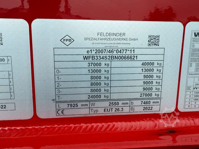 Silosläpvagn FELDBINDER FFB Silo Auflieger TEUT 26.3 - 26 m³ Asche Gülle