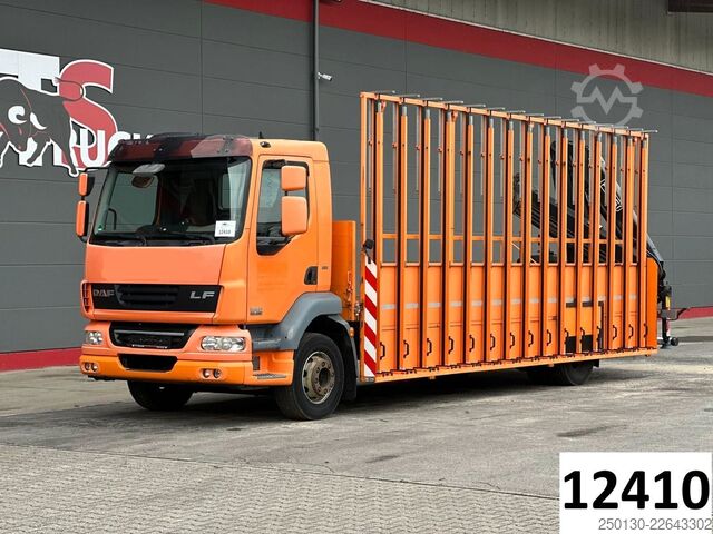 Lastbil med flak DAF LF 55.280 4x2 BL Pritsche mit FASSI LK & Glastr.