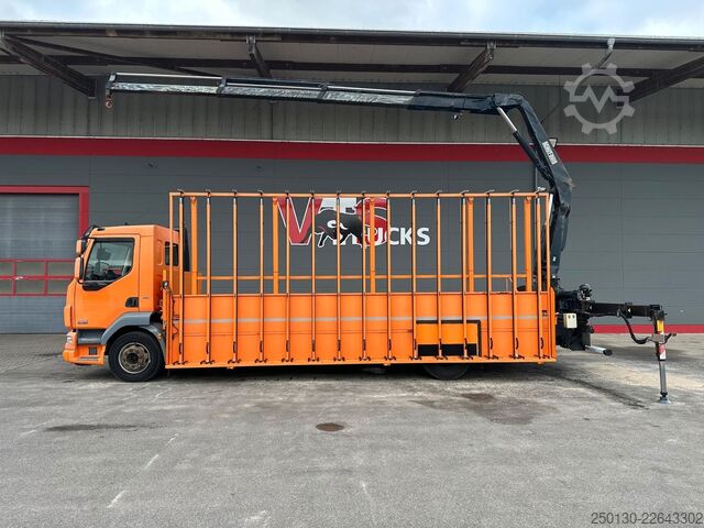 Lastbil med flak DAF LF 55.280 4x2 BL Pritsche mit FASSI LK & Glastr.