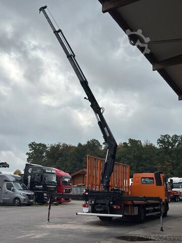 Lastbil med flak DAF LF 55.280 4x2 BL Pritsche mit FASSI LK & Glastr.