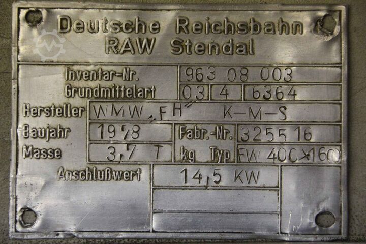 Maskinsbas WMW FW 400 x 1600