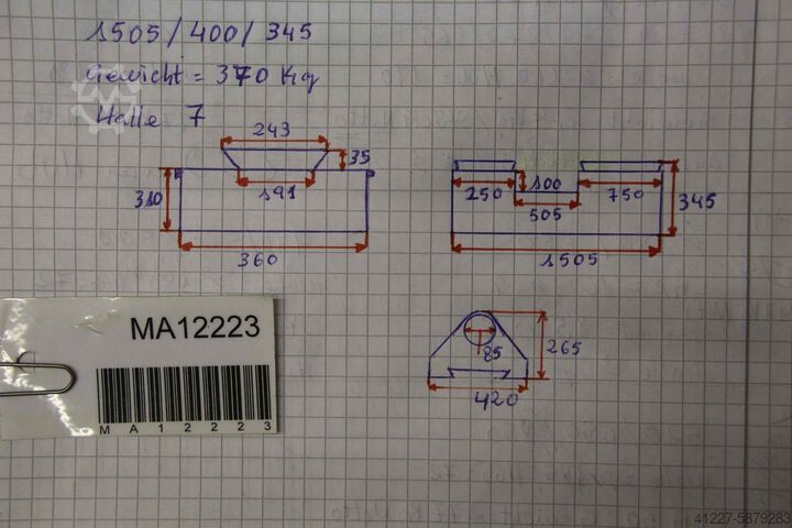 Maskinsbas WMW FW 400 x 1600