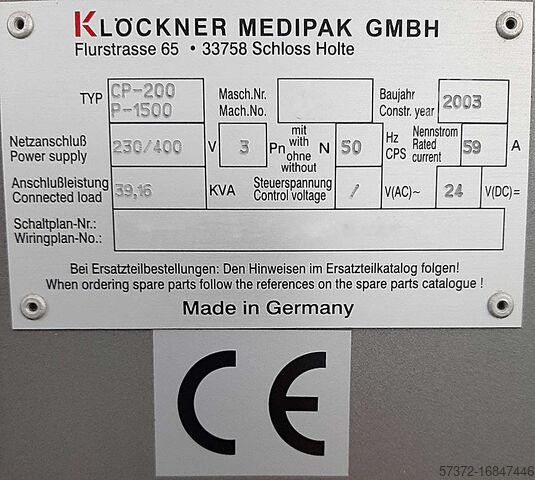 Μηχανή blister και χαρτοκιβωτίων Klöckner CP200/P1500