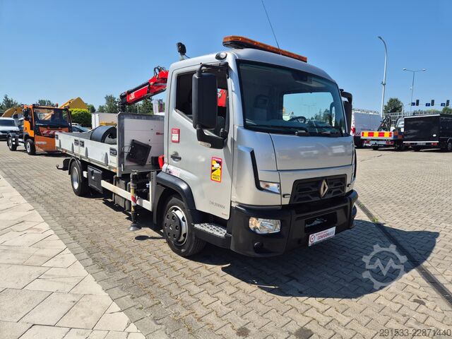 Ciężarówka z płaską platformą Renault D 7.5 - HIAB FASSI F32