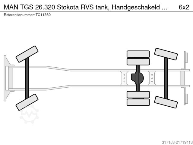 Saugfahrzeug MAN TGS 26.320 Stokota RVS tank, Handgeschakeld