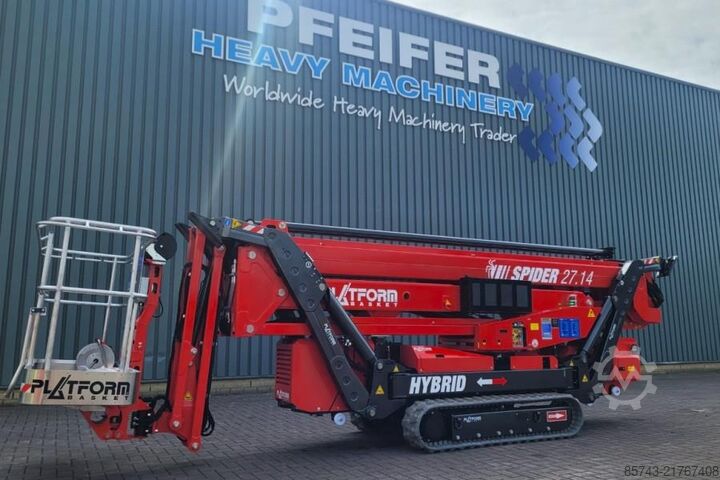 Scharnierende telescopische hoogwerker Platform Basket Spider 27.14 CE Declaration, Valid inspection, *Gu