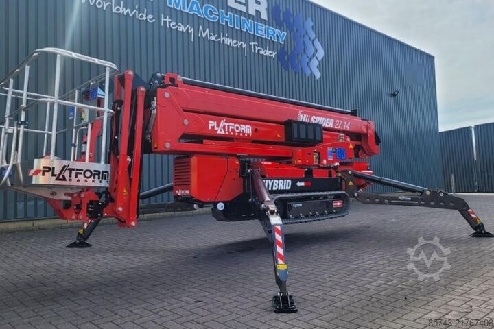 Scharnierende telescopische hoogwerker Platform Basket Spider 27.14 CE Declaration, Valid inspection, *Gu