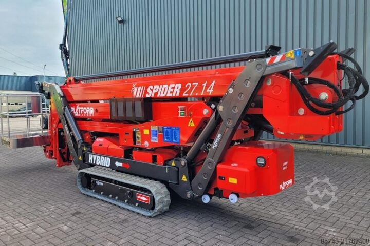 Scharnierende telescopische hoogwerker Platform Basket Spider 27.14 CE Declaration, Valid inspection, *Gu